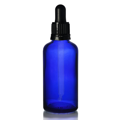 Empty Blue glass 50ml Dropper Bottle