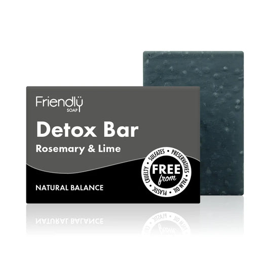 Friendly Soap Activated Charcoal Detox Bar - Rosemary & Lime 95g