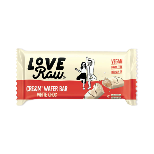 LoveRaw Cream Wafer Bar White Choc 43g