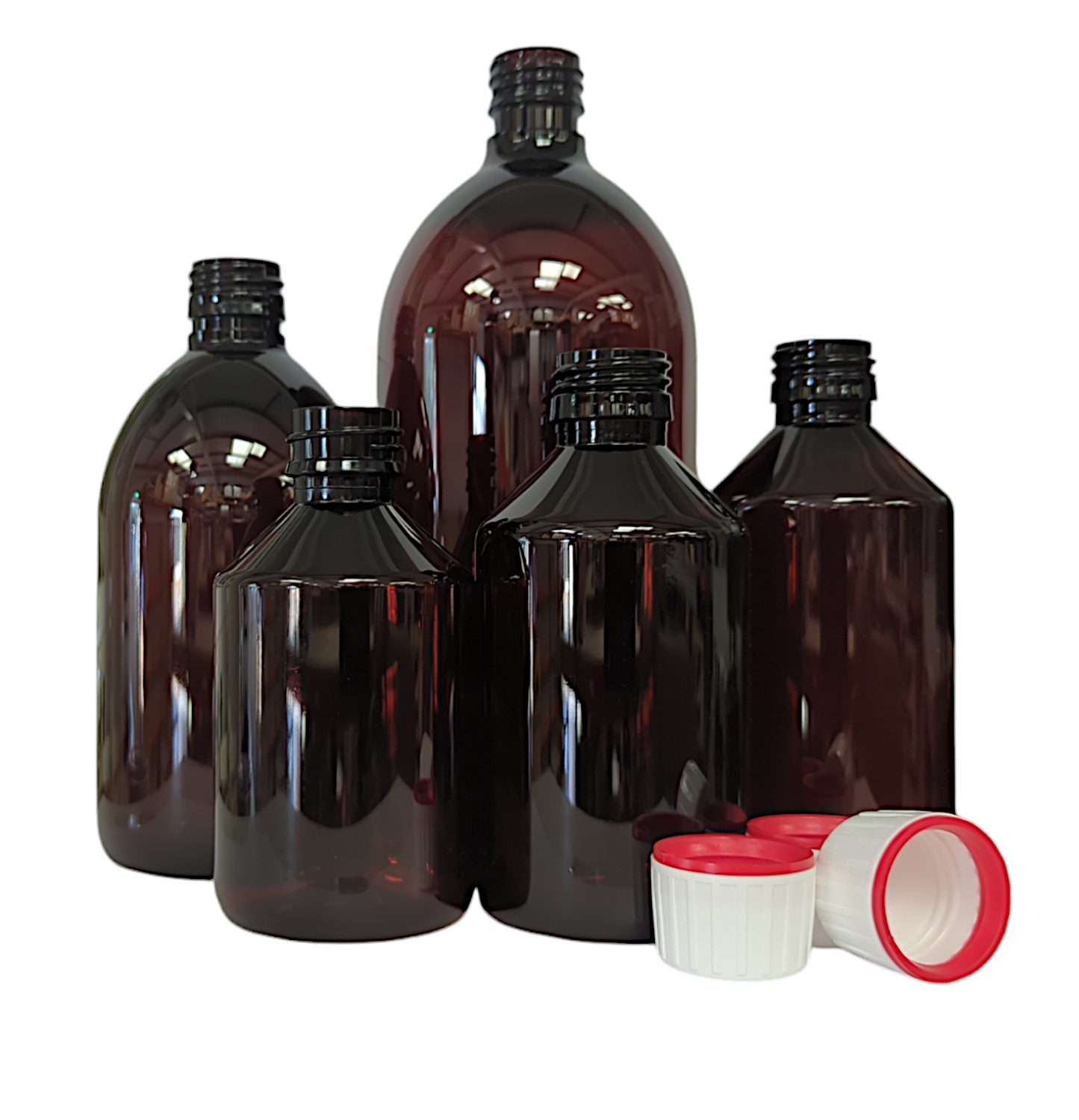 Brown PET Bottle 250ml w. t/e cap